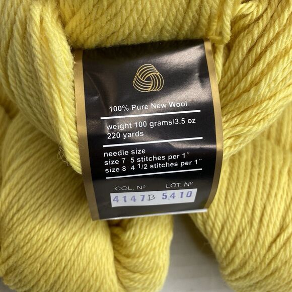 Cascade 220 Pure Wool Yarn Lot of 5 Hanks Yellow - Picture 3 of 4
